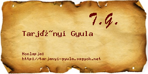Tarjányi Gyula névjegykártya